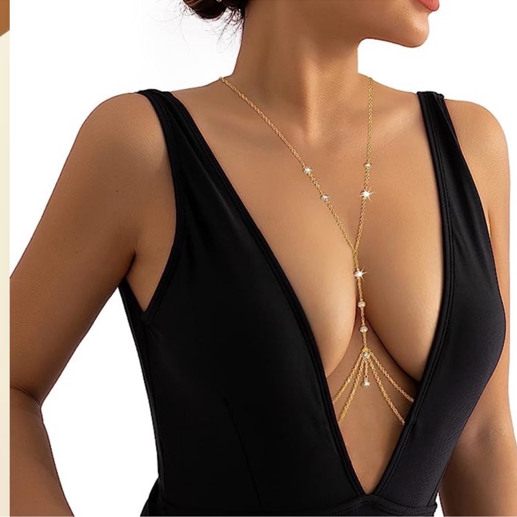 Boho Gold And Crystal Body Harness Jewelry